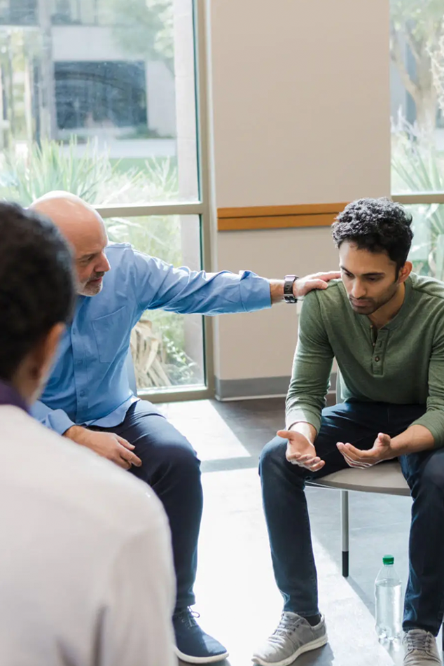 People chatting in a support group